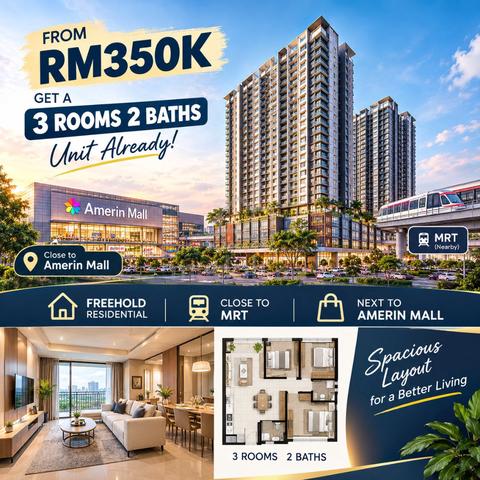 Freehold 3-5 R ! Walk MRT & Mall - Got Shuttle, Furnish. 7 Min C180 1