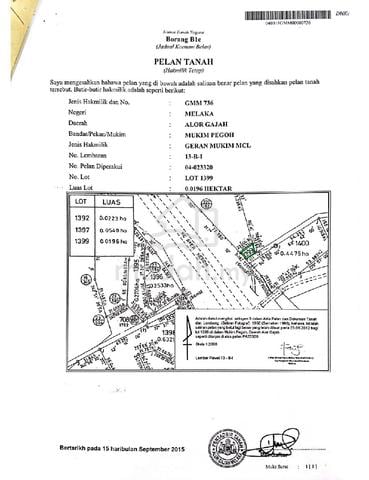 tanah freehold di kampung ulu pegoh, alor gajah melaka sebelah highway 1