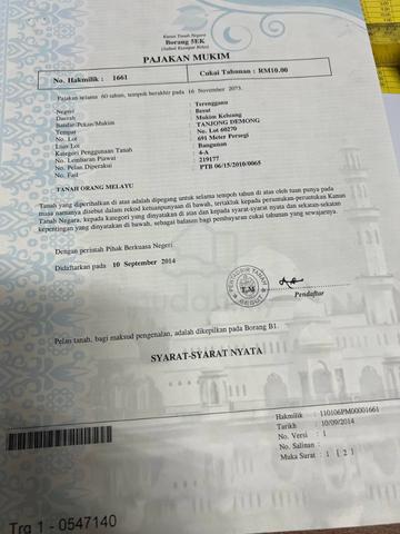Terengganu Besut Residential Leasehold Land For Sale 1