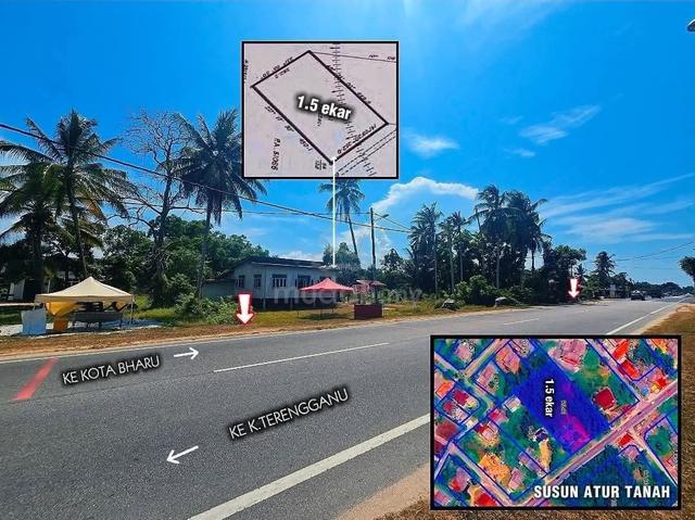 Tanah 1.5EKAR TEPI JLN BESAR KG PENGKALAN ATAP BATU RAKIT KUALA NERUS 1