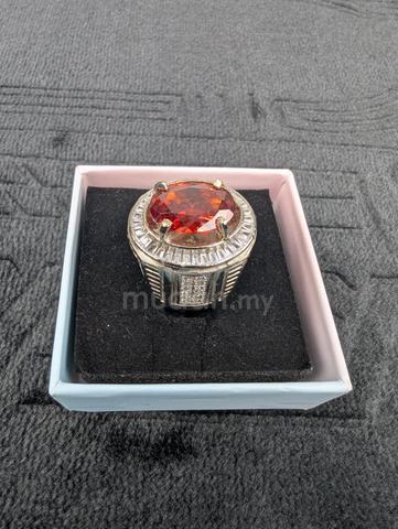 Cincin Permata Orange Sapphire Ring Micro Setting - photo 2 of 5