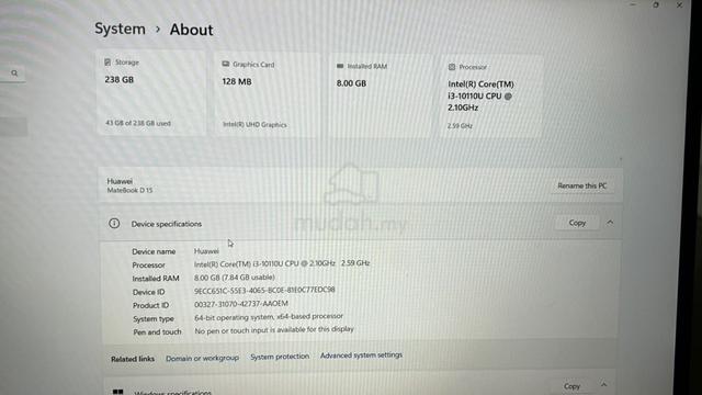 Huawei Matebook D15 - photo 4 of 4
