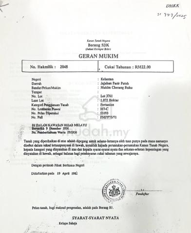 Lot Banglo Kg. Dalam Ru Cherang Ruku 1