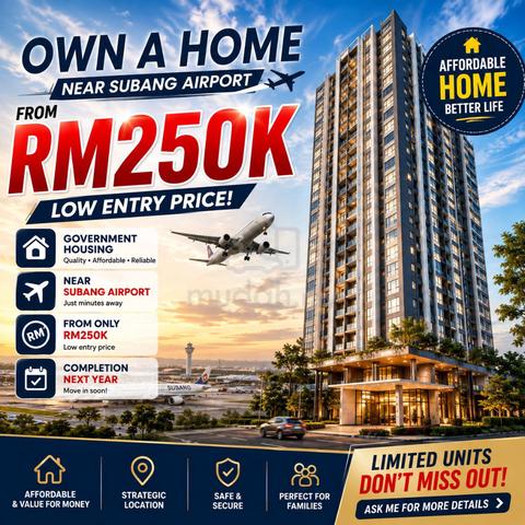 Full loan 100% loan FREEHOLD 2 R 2 CP | Near Subang Airport @ Elmina 1