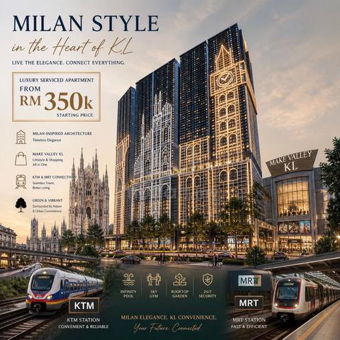 Near Midvalley TRX Cheras【 Direct MRT/LRT 】2-3 ROOM FREE Furnished 1