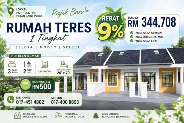Full Loan_New Project 1 Storey Terrace at Parit Buntar /Nibong Tebal 1