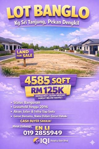Lot Banglo Pekan Dengkil 1 lot 125k beli 4 Lot terus 470k below Market 1