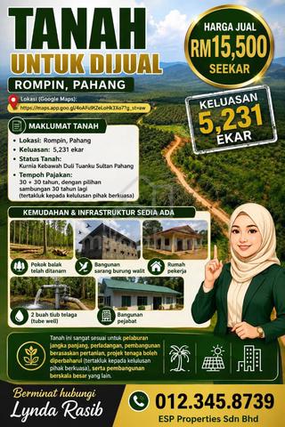 Tanah pertanian lokasi strategik harga bawah pasaran di Rompin, Pahang 1