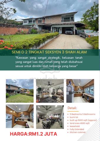Semi D 2 Tingkat Seksyen 3 Shah Alam 1