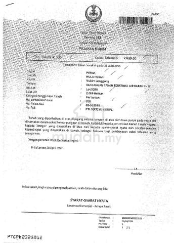 Leggong Hulu Perak Durian Farm For Sale 1