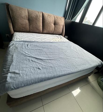 Queen Size Upholstered Bed Frame – Beige - photo 6 of 6