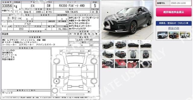 2022 Lexus RX350 F SPORT SUNROOF 360 CAM 21K KM 5B - 3