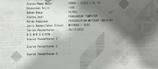 2022 Honda CIVIC 1.5 RS (A) [SERVICE HONDA] - 2