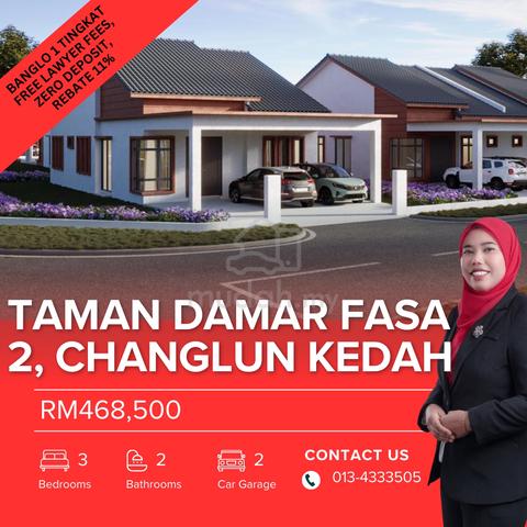 FREEHOLD Banglo 1 Tingkat di Changlun! FREE Lawyer fees! Banglo Murah! 1