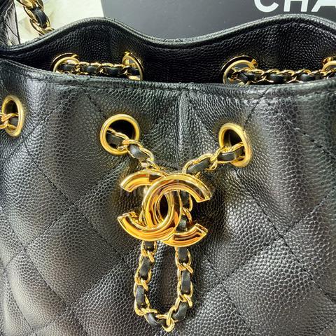 Chanel 25 Mini Black Caviar (Shiny Gold) GHW - photo 5 of 6