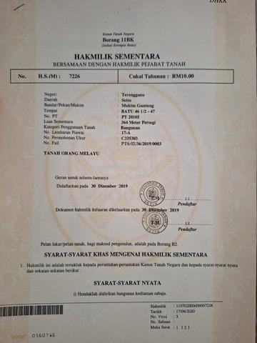 2 Lot Tanah Semi-D Guntong Luar Setiu 1