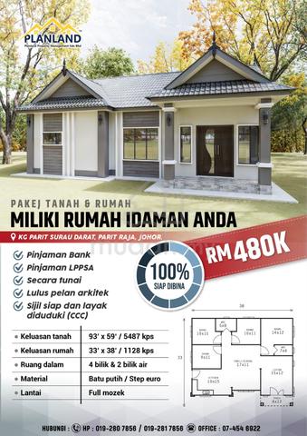 RUMAH 4 BILIK 🏡 – Kampung Parit Surau, Parit Raja | Siap Dibina! 1