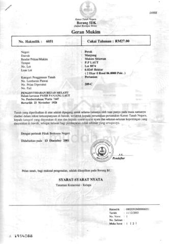 Jalan Semarak Api, Mukim Sitiawan, Daerah Manjung, Perak 1