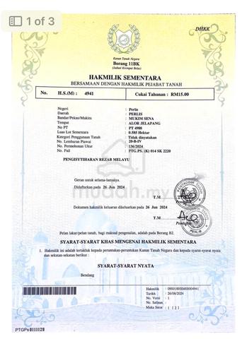 TANAH ALOR JELAPANG MUKIN SENA untuk dijual 1