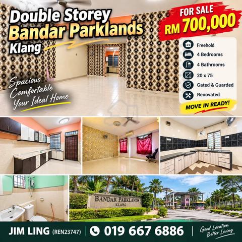 【Renovated】Double Storey Bandar Parklands Klang, Lorong Delima 1