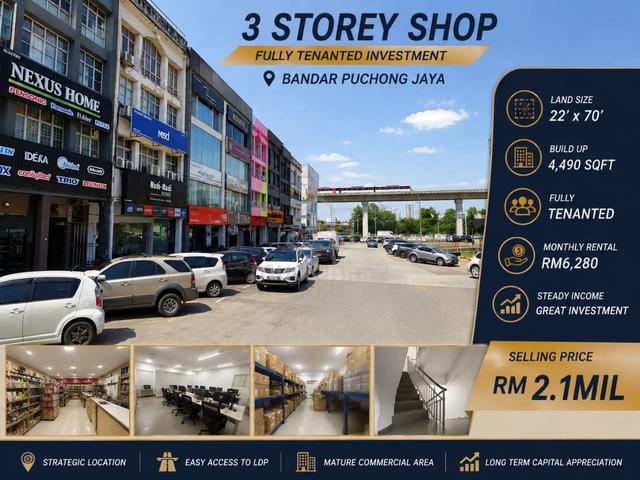 Good Location Shop Bandar Puchong Jaya Puteri Kinrara Jalan Kenari 1