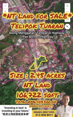 Land for Sale: NT Land @ Telipok Tuaran (Pan Borneo Highway) 1