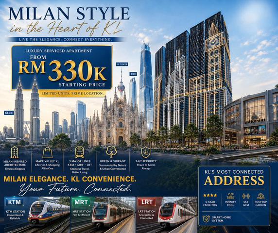 Affordable Urban Lifestyle Condo in Kuala Lumpur, Near MRT, KTM & LRT 1