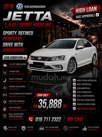-2018 Volkswagen JETTA 1.4 TSI HIGHLINE FULL LOAN - 1