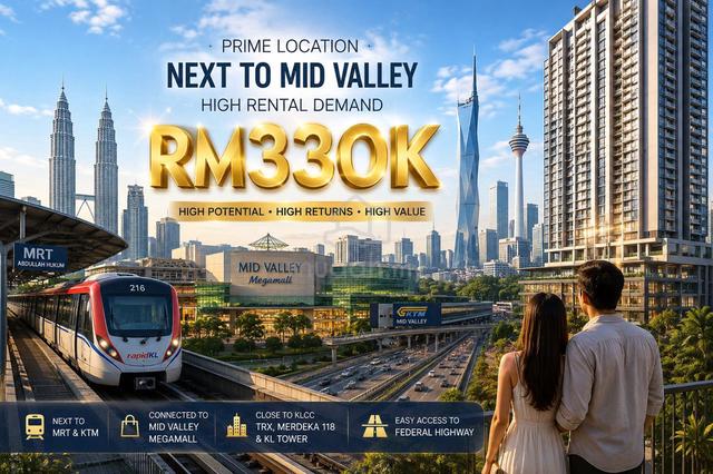 LINK to Midvalley ! [ Direct LRT MRT ] 2-3 R @ Full furnish, 2 - 3 Carpark 1