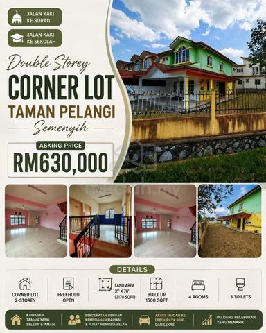 CORNER LOT FREEHOLD 2Sty House Taman Pelangi Semenyih Fasa 1 1