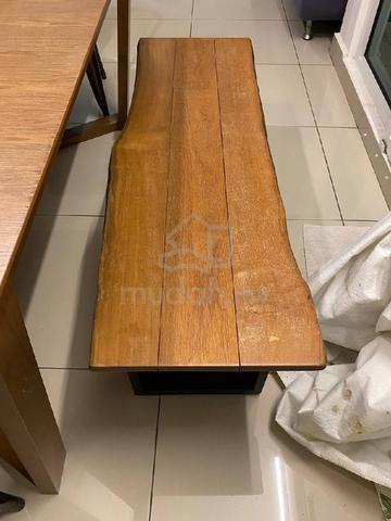 meja makan solid wood + bench - photo 5 of 6