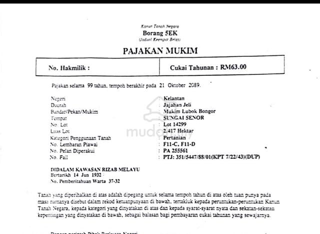 Tanah untuk dijual 1