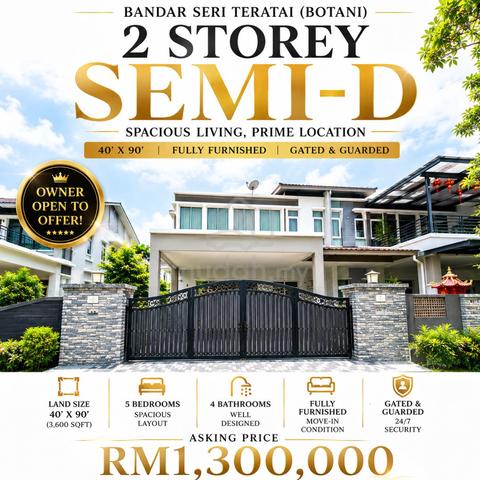 Botani, Ipoh | 2 Storey Semi-D House | 40x90 Freehold | Gated Guarded 1