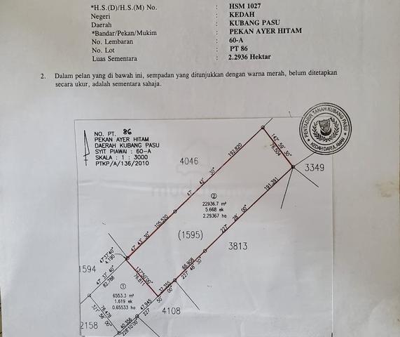 Tanah Bendang PT86, Tempayan Pechah, Ayer Hitam, Kedah 1