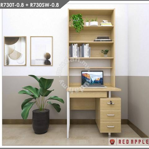 Red Apple 4 Drawer Study Desk With Book Shelf Furniture Decoration For Sale In Puchong Selangor Mudah My
