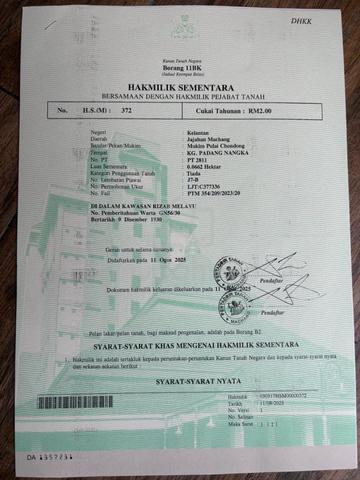 TANAH PERTANIAN untuk dijual di PULAI CHONDONG, KELANTAN 1
