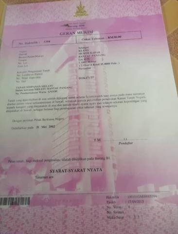 Tanah 0.7 ekar untuk di jual di Kg Rantau Panjang Klang 5