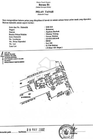 Tanah Mukim Telong Untuk Dijual 1