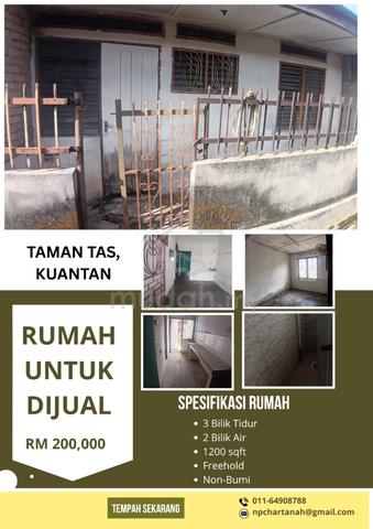 Rumah Untuk Dijual Taman Tas, Kuantan 1
