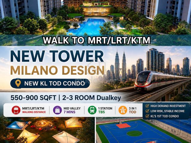 KL Hot Airbnb【 TOD Near LRT NEW Midvalley 】Mth 1.4k @ 2 ROOM Dualkey 1