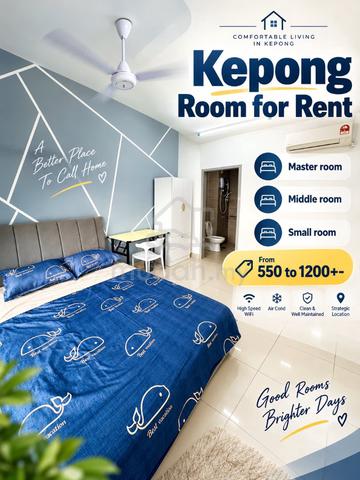 Kepong room for rent Master / Middle / Small Fully furnished near MRT 1