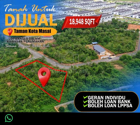 Tanah Kota Masai Lot Banglo Nonbumi Lot Freehold Any Race Can Buy 🔥 1