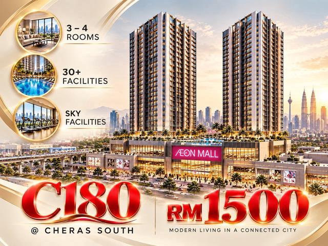 Fully Furnished, Near Cheras Selatan, 3 Rooms, Low Density, Freehold Condo 1