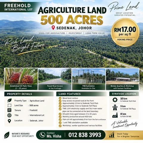 Land For Sale 500 Acres @ Sedenak Johor 1