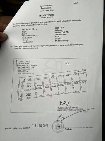 Tanah Pasir Mas untuk dijual 1