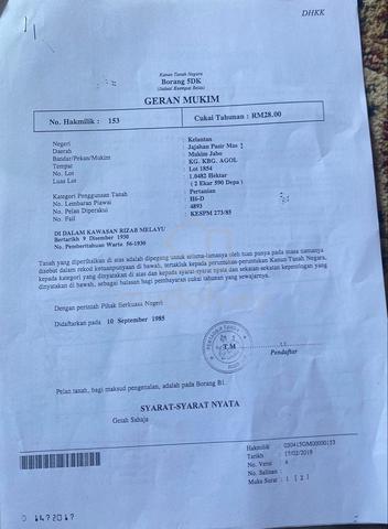 Tanah di Kbg Agol, Bechah Kelubi utk dijual 1