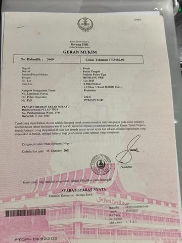 Tanah Di Pulau Tiga Kg Gajah Untuk Dijual 1