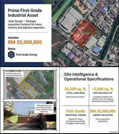 Prime First-Grade Industrial Land for Sale | Jalan Sungai 1