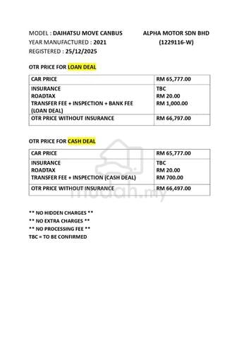 2021 Daihatsu MOVE 660 CANBUS (A) HARGA LELONG G - 3