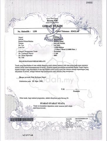 Tanah untuk dijual 1